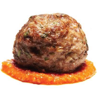 Meatballs Ingredients: 250g minced lean pork, lamb, chicken or turkey 1 small egg 1 level tsp of dried herbs 25g plain flour Method: 1. Preheat oven to 220 C. 2. Put the meat into a mixing bowl and break up with a fork.