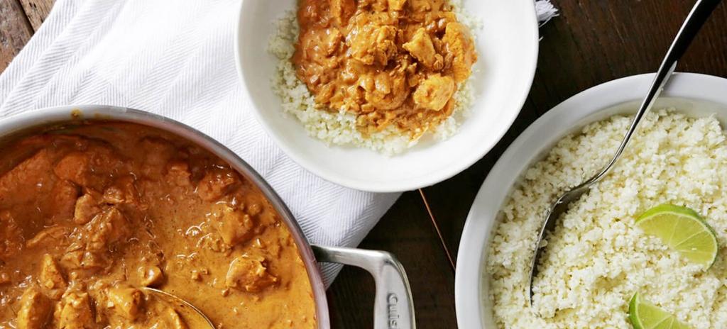 Butter Chicken and Cauliflower Rice #dinner #nutfree #eggfree #lunch #glutenfree #dairyfree 15 ingredients 30 minutes 1. Dice your chicken into cubes and set aside. 2.