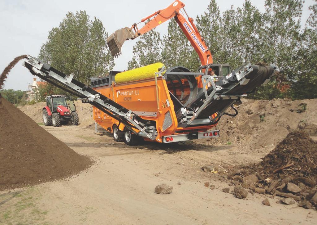 PORTAFILL 4000W 08 The Portafill 4000W features the latest mobile trommel screen technology for screening soil, compost, wood, landfill waste, light rubble and other material.