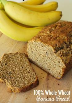 HEALTHY PLAN - WHOLE WHEAT BANANA BREAD D E S S E R T Serves: 8 Prep Time: 15 Minutes Cook Time: 45 Minutes Calories: 280 Fat: 9.8 Carbohydrates: 21.7 Protein: 5.5 Saturated Fat: 7.