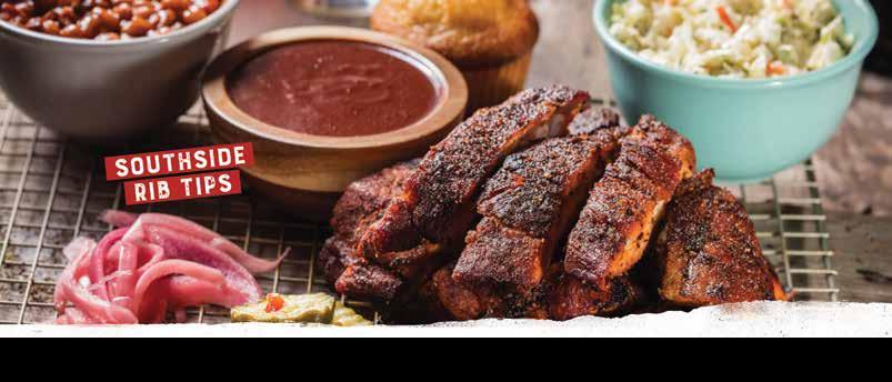 Pitmaster FAVORITES Add an extra meat (330-680 Cal.) for $4.99 Served with choice of 2 sides and a Corn Bread Muffin (260 Cal.). See Sides for nutritional information.