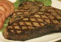 Rib-Eye Steak 19.95 Served on a Sizzling Hot Plate with Onion Rings and Mushrooms. Our Steaks are Hand Cut USDA Choice or Higher Chopped Sirloin Steak 14.50 Served with Fried Onions and Mushrooms.