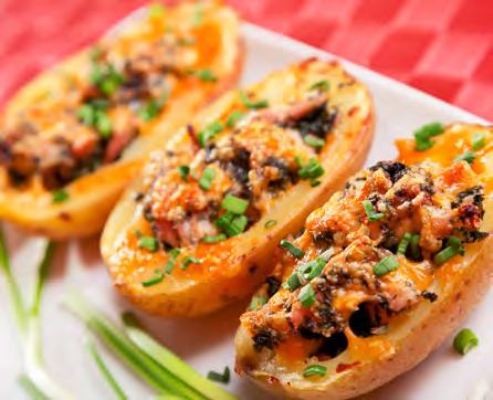 MEXICAN STUFFED POTATOES READY IN APPROX. 90 MINS EACH SERVE GIVES: 1 1 1/ 3 1¾ you can cook the pierced potatoes in the microwave.