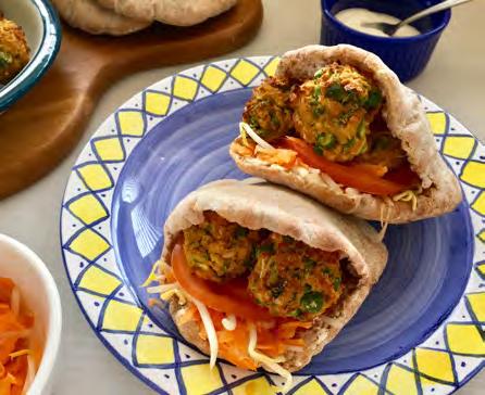 READY IN APPROX. 40 MINS FALAFEL PITA POCKETS EACH SERVE GIVES: 1½ 1 2½ METHOD Preheat oven to 200 C and line a tray with baking paper.