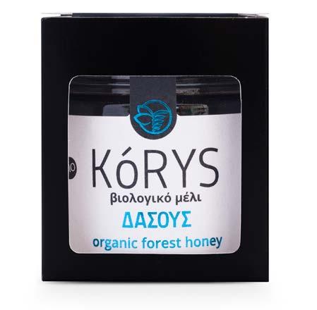 ΚόRYS Organic forest honey Our top-quality forest honey is produced from trees in the forests of Northern Greece, after swarming our beehives hundreds of miles away from our headquarters, where the