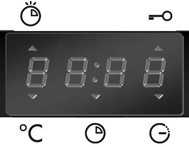 OPIS PANELU STEROWANIA 2 3 1. Pokrętło wyboru funkcji 2. Programator elektroniczny 3. Pokrętło termostatu URUCHAMIANIE PIEKARNIKA Timer elektroniczny Minutnik Blokada drzwi Wyświetlacz 1.