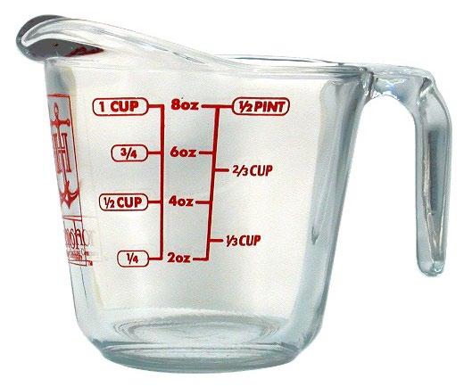 Measuring Flour in Both Dry and Liquid Measuring Cups Measure 1 cup of all-purpose flour in both dry and liquid measuring cups. Weigh the flour to assess accuracy.
