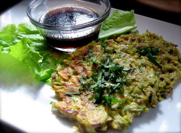 Gamja Jeon with Cho Ganjang Korean Pancakes with Soy Dipping Sauce makes 4 medium sized pancakes This recipe provides a great way to get extra protein and veggies into a snack or family-dinner side