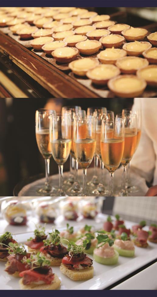 Cocktail packages offer a relaxed and stylish alternative to a more formal seated celebration. Canapé and grazing items are prepared and served so you can enjoy them whilst mingling with your guests.
