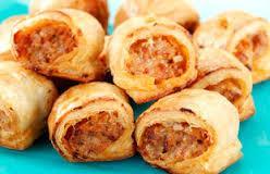 2 tomatoes 1 small OR ½ medium onion 1 x 5ml spoon mixed dried herbs 225g sausage meat OR sausages Sausage Rolls 300g short crust OR puff pastry (if using frozen pastry, thaw out according to the