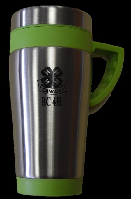 00/each Double wall stainless steel mug with handle, lid