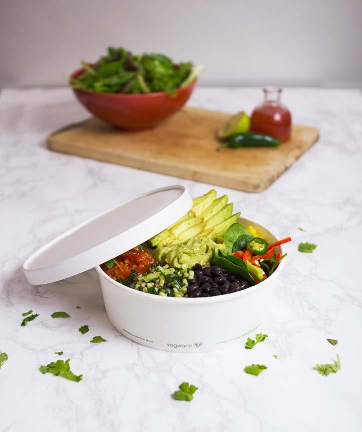BON APPETIT BOWLS Introducing Vegware s newest creation, a range of wide bowls and lids for the ultimate in style and versatility. Serve up steaming curries in PLA-lined paper bowls.