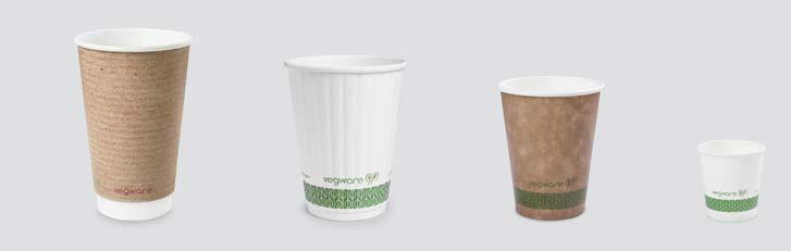 HOT CUPS Cups made from sustainably sourced board and lined with renewable plant-based PLA, not plastic.