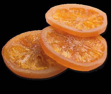 CANDIED ORANGE SLICES SPECIAL CHOCO (without preservatives) REF: 10-961 - 5 kg Candied orange slices of 76ºBrix, special for bathing