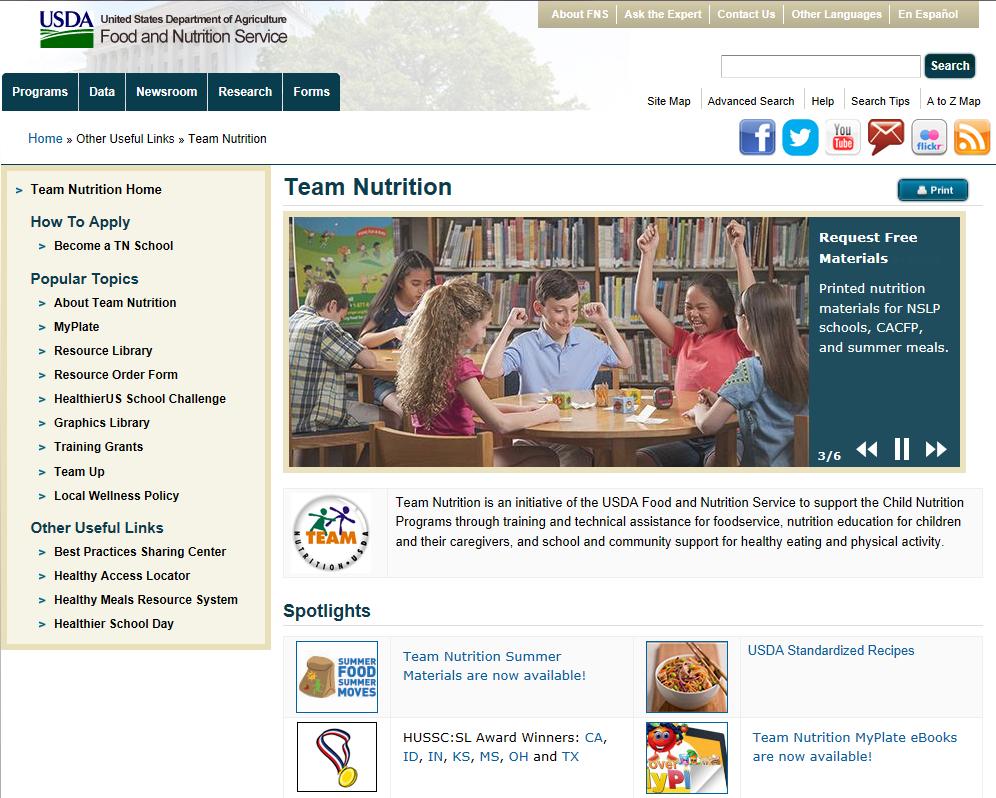 Accessing Team Nutrition Materials Resource Library (Download