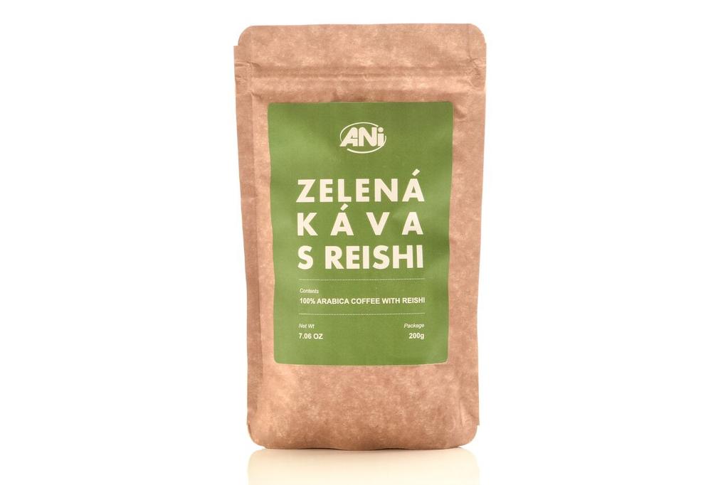 ANi Green grounded coffee with Reishi 200g 100% Brazilian Arabica coffee from the grounded beans. Unroasted green coffee has a higher content of chlorogenic acid as compared to the roasted coffee.