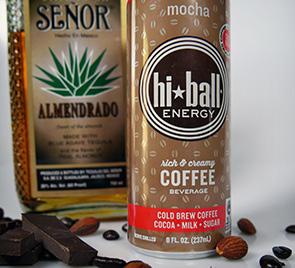 Pour Almond Infused Tequila over ice and add desired amount of Hiball Cold Brew Mocha.