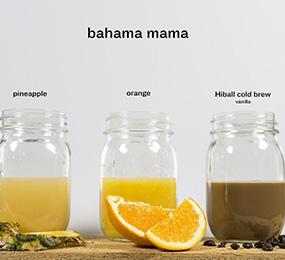 Fill remaining way with ice and top with whipped cream and a pinch of nutmeg. The Bahama Mama A twist on the popular and potent drink of the islands.