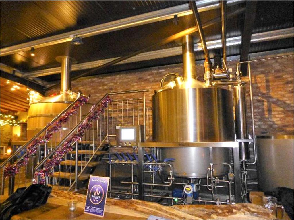 Example: brew house 15 hl with manual valve operation - semi automatic