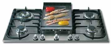 Optional for built-in hobs FRY TOP PLATE FOR BUILT-IN HOBS WITH FRONT CONTROLS Suitable for models with fish pan Thick stainless steel