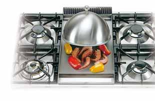 COOKING COVER FOR FRY-TOP Cooking vapour stays inside the lid and the dishes are softer.
