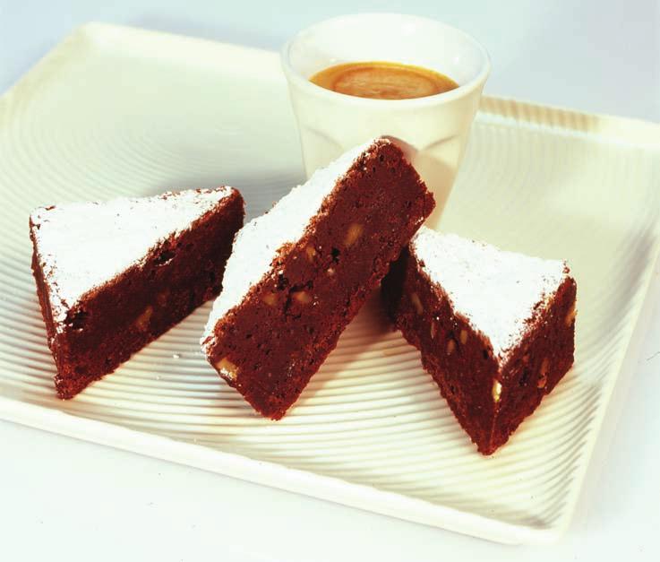 hazelnut cake base which is coated with a layer of
