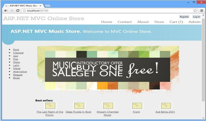 Chương 3: Chương 3: Dự án Music Stored DỰ ÁN ASP.NET MVC 4 MUSIC STORE 3.1. Tổng quan MVC Music Store là một ứng dụng hướng dẫn, giới thiệu và giải thích từng bước để sử dụng ASP.