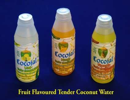 Technologies for other Value Added Coconut Products Tender coconut water blended with fruit juices Tender coconut water was blended with different fruit juices Lemon,