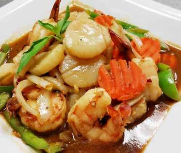 (Recommended with sticky rice +2) Seafood SPICY SCALLOPS AND SHRIMP Steamed rice is recommended +2 SHRIMP PIK PAO 16 Pan fried shrimp with
