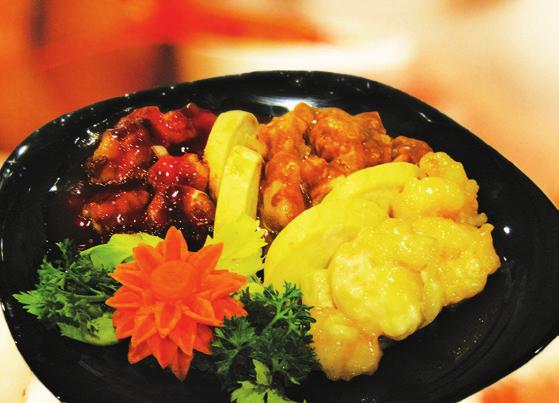 95 A wonderful combination of two splendid dishes; jumbo shrimps stir-fried with