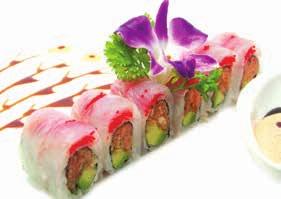 95 Assorted fresh fish crab stick and avocado wrapped w. tobiko. C20.* Rainbow Roll (8 Pcs) 10.95 Combination of fresh fish over California roll. C21.* Tiger Roll (8 Pcs) 12.