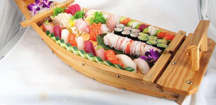 * Sashimi Combination 18.95 5 pcs tuna, 5 pcs salmon B22. Cooked Sushi 16.95 8 pcs assorted sushi, one California roll B23.* Mushroom Special Sushi For Two 39.