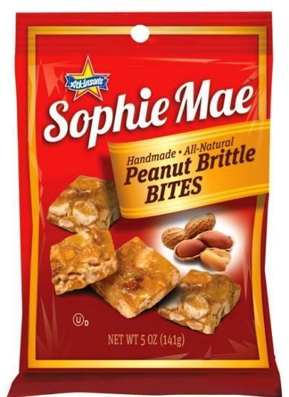 SOPHIE MAE PEANUT BRITTLE Holiday Snacking Peanut Brittle Bites #15404 4oz.