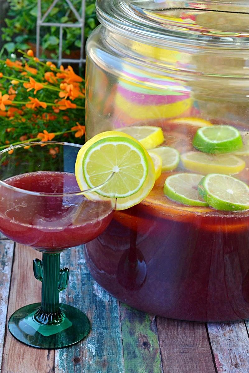 1 (46 ounce) bottle grape juice PICNIC PUNCH 1 (12 ounce) can frozen limeade concentrate, thawed 2 cups orange juice 2 lemons, juiced 1 (2 liter) bottle lemon lime soda Optional garnish: sliced