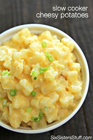 SMALLER FAMILY- SLOW COOKER CHEESY POTATOES S I D E D I S H Serves: 4-6 Prep Time: 10 Minutes Cook Time: 6 Hours 1 (28-32 ounce) bag frozen hashbrowns 1 (10.