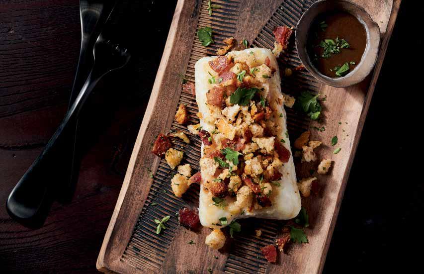 PAN-SEARED WILD TAMARIND AND CRUMBLED BACON Everything s better with bacon, and Wild Alaska Pollock is no exception!