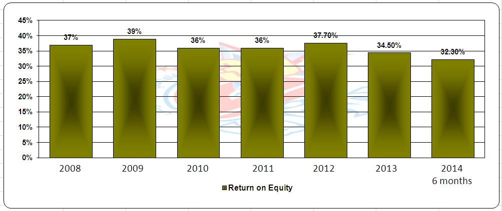 FINANCIAL PERFORMANCE 8) Return on Equity of more than 34%