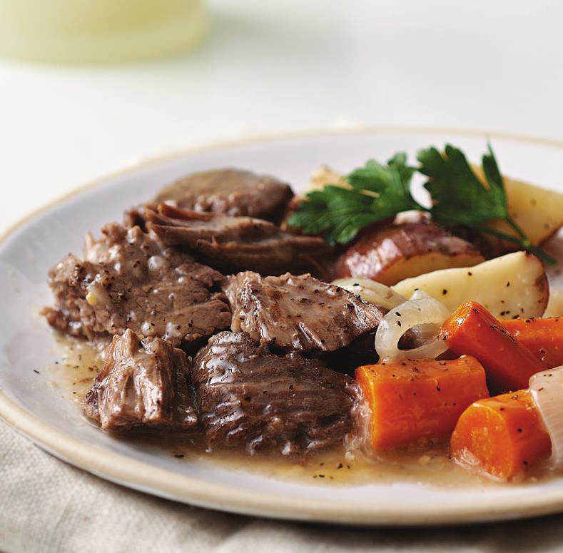 Serves 4 Serving size: 4 6 oz./115 175 g beef with veggies and broth 35 PREP: 5 COOK: 30 30-Minute POT ROAST 1 2-lb./455 g 1 kg beef chuck roast 1½ tsp.