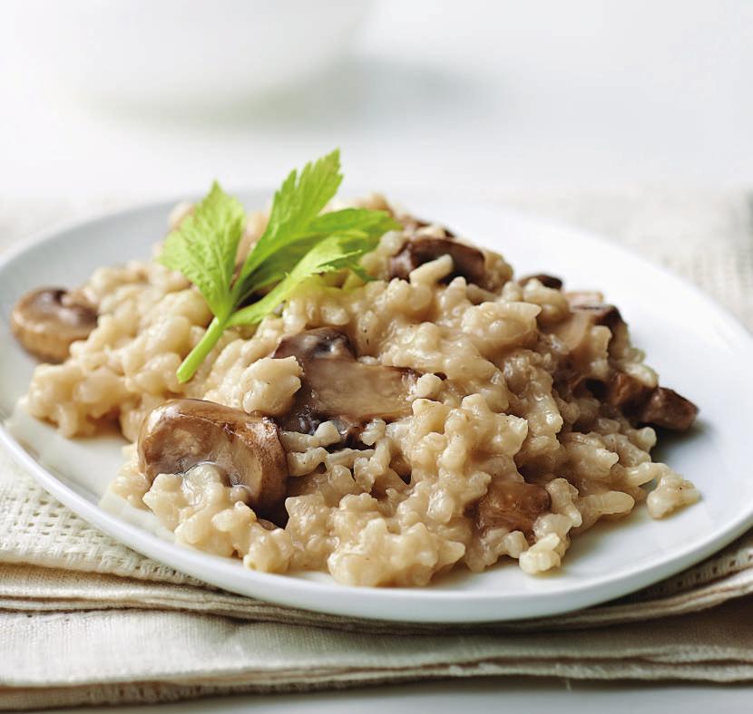 Serves 8 Serving size: ½ cup 18 PREP: 5 COOK: 13 Mushroom RISOTTO 1 cup Arborio rice 2¼ cups vegetable stock or water* 8 oz.