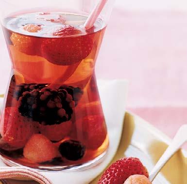 rosé, an assortment of plump berries, and Framboise, the raspberry-flavored French liqueur.
