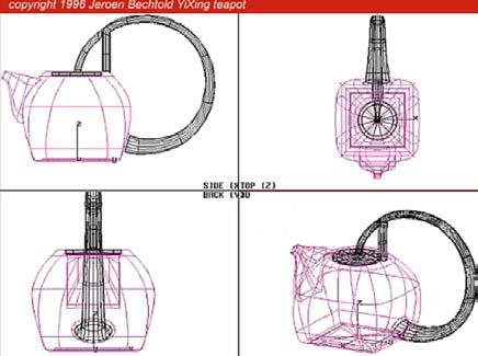 Computer design of the teapot on the