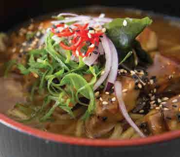 Prawn (Crunchy and light) Teriyaki Salmon yaki udon (stir-fried