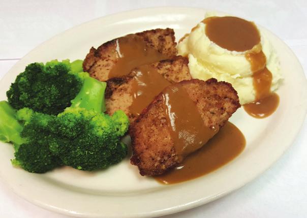 99 Choice cod fillets, hand battered and golden fried. Baked Meatloaf 10.49 Made from our own special recipe of ground beef and spices, topped with savory beef gravy.