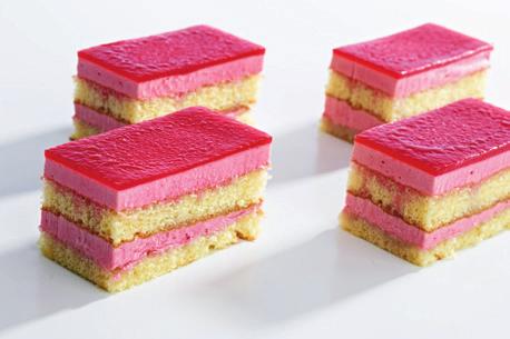 Defrost in the refrigerator for four hours prior to serving. If thawing at room temperature, use within five hours. 648004 IcEscape Raspberry Pavé 1 box: 70 pieces; 2.