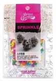 A0010168 EAN Code : 8809409695716 Weight(g) : 50g Sprinkles Pink Lady A0010169 EAN Code : 8809409695723 Weight(g) : 50g Sprinkles Color Sugar Strand A0010170 EAN Code : 8809409695730 Weight(g) : 50g