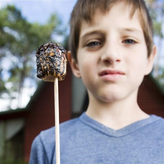 Boy with Roasted MarshmallowGetty Images stock According to Jin, the the biggest mistake people make when it comes to s'mores is being impatient.