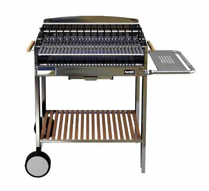 charcoal Stainless steel barbecue with counter