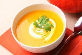 Pumpkin and Sweet Potato Soup (Recipe from Anne) 500g pumpkin 1 large sweet potato 2 large potatoes 1 large onion 8cm piece of fresh ginger (about 30g) 1 teaspoon ground coriander Chicken stock or