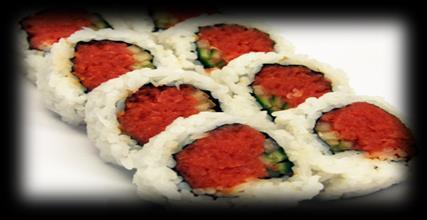 with spring onion & fly fish roe Volcano Maki $17.