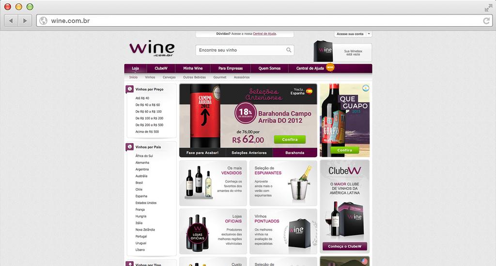 and has future designs on the online coffee bean market. Name: Wine.com.br.
